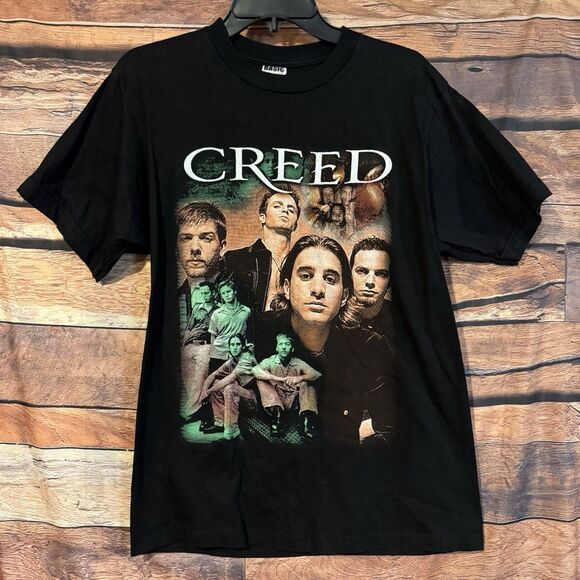 Creed Tour 2002 T-Shirt Medium Black Short Sleeve Double Sided Music Concert Tee - Picture 1 of 7